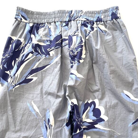 PIAZZA SEMPIONE Jennifer Cotton Bold Floral Print Pants Trousers Blue - Picture 11 of 11